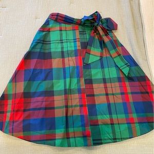 GUC ANTHROPOLOGIE Maeve A-line MIDI skirt plaid sz6